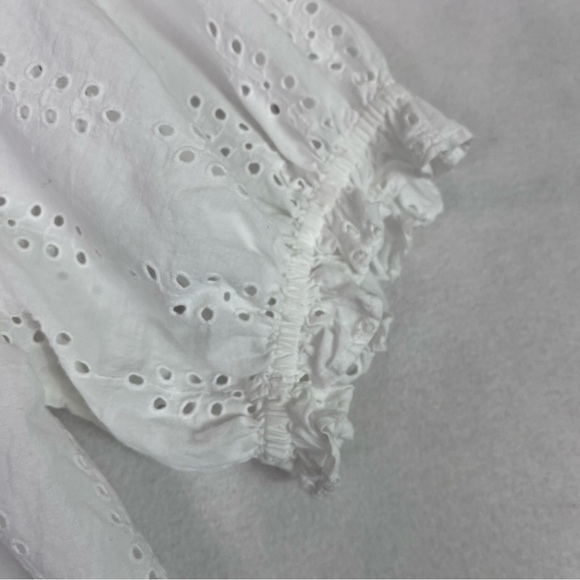 CASLON White Eyelet Cotton Top Short Sleeve Blouse - Picture 7 of 15